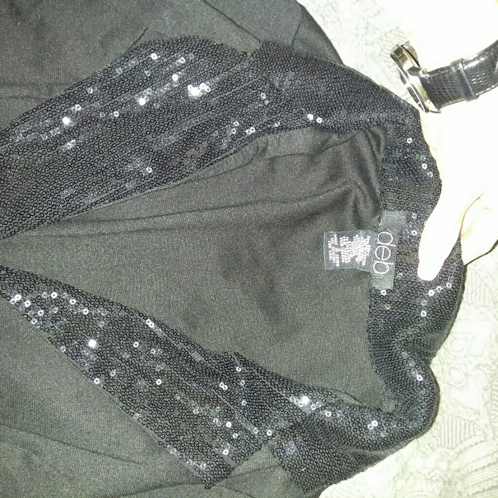Black sequin dress up pull over size small deb